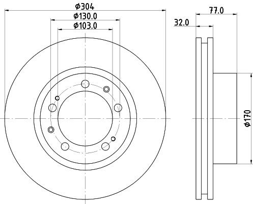 MINTEX MDC2352R: Piduriketas Ø: 304mm, sisemine õhutus, Ø: 304mm, ilma rattakeskmeta, ilma rattalaagrita, ilma rattakinnituspoltideta