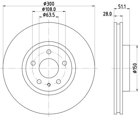 MINTEX MDC2662: Piduriketas Ø: 300mm, sisemine õhutus, Ø: 300mm, ilma rattakeskmeta, ilma rattalaagrita, ilma rattakinnituspoltideta