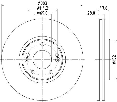MINTEX MDC2666: Piduriketas Ø: 303mm, sisemine õhutus, Ø: 303mm, ilma rattakeskmeta, ilma rattalaagrita, ilma rattakinnituspoltideta