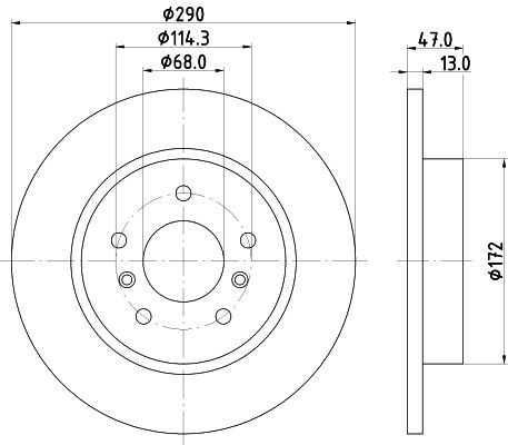 MINTEX MDC2693: Piduriketas Ø: 290mm, täis, Ø: 290mm, ilma rattakeskmeta, ilma rattalaagrita, ilma rattakinnituspoltideta