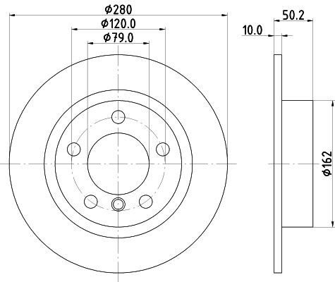 MINTEX MDC2712: Piduriketas Ø: 280mm, täis, Ø: 280mm, ilma rattakeskmeta, ilma rattalaagrita, ilma rattakinnituspoltideta