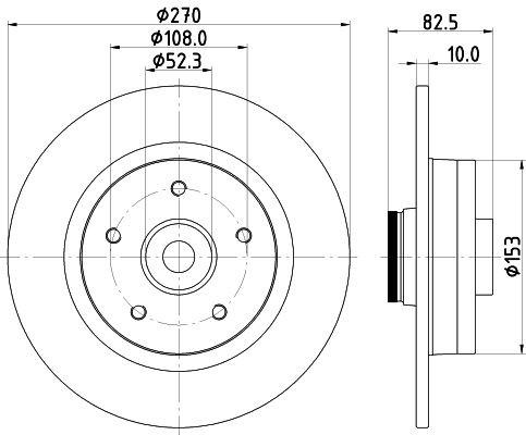 MINTEX MDC2722: Piduriketas Ø: 270mm, täis, Ø: 270mm, teljemutriga, koos integreeritud magnetilise anduriga, koos rattalaagriga, ilma rattakinnituspoltideta, koos rattakeskmega