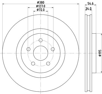 MINTEX MDC2737: Piduriketas Ø: 380mm, sisemine õhutus, Ø: 380mm, ilma rattakeskmeta, ilma rattalaagrita, ilma rattakinnituspoltideta