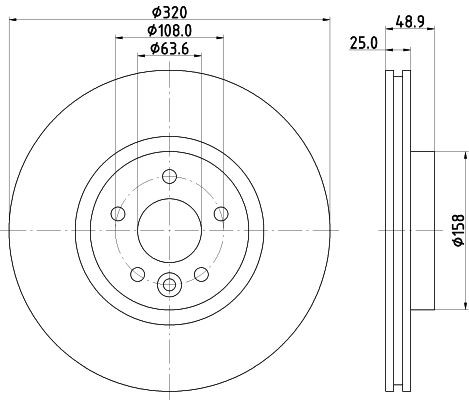 MINTEX MDC2739: Piduriketas Ø: 320mm, sisemine õhutus, Ø: 320mm, ilma rattakeskmeta, ilma rattalaagrita, ilma rattakinnituspoltideta