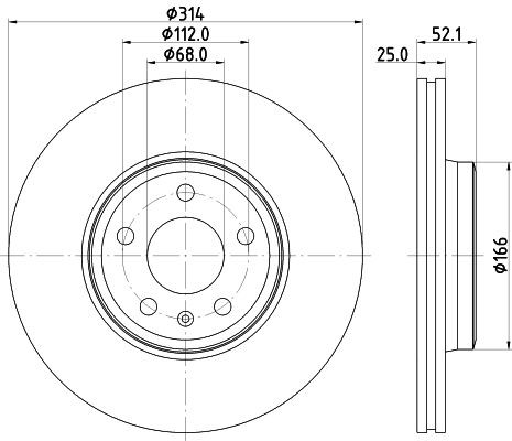 MINTEX MDC2746: Piduriketas Ø: 314mm, sisemine õhutus, Ø: 314mm, ilma rattakeskmeta, ilma rattalaagrita, ilma rattakinnituspoltideta