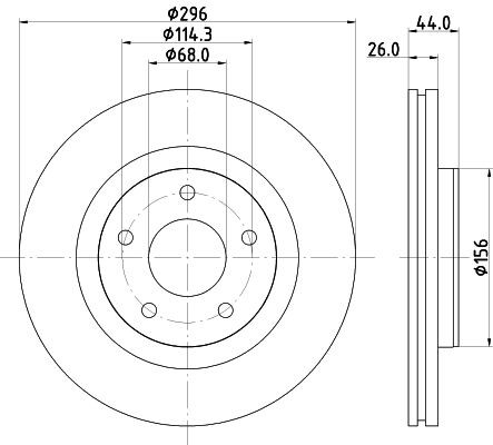 MINTEX MDC2765: Piduriketas Ø: 296mm, sisemine õhutus, Ø: 296mm, ilma rattakeskmeta, ilma rattalaagrita, ilma rattakinnituspoltideta