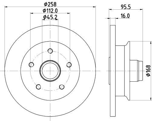 MINTEX MDC911: Piduriketas Ø: 258mm, täis, Ø: 258mm, koos rattakeskmega, ilma rattalaagrita, ilma rattakinnituspoltideta