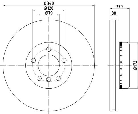 MINTEX MDCB2571: Piduriketas Ø: 340,0mm, sisemine õhutus, 609, ilma rattakeskmeta, ilma rattakinnituspoltideta