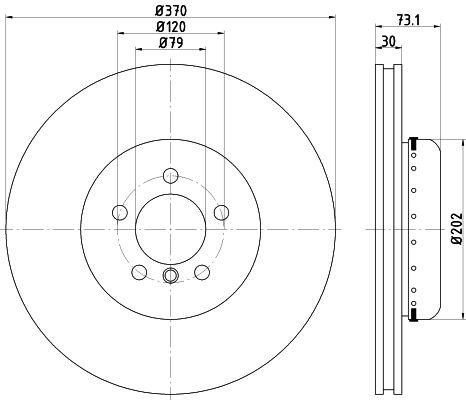 MINTEX MDCB2575: Piduriketas Ø: 370,0mm, sisemine õhutus, 609, ilma rattakeskmeta, ilma rattakinnituspoltideta