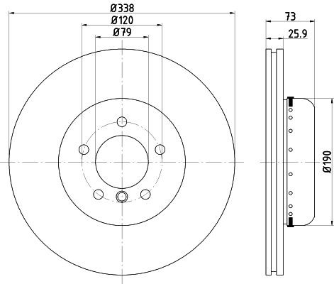 MINTEX MDCB2577: Piduriketas Ø: 338,0mm, sisemine õhutus, 609, ilma rattakeskmeta, ilma rattakinnituspoltideta
