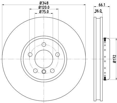 MINTEX MDCB2580L: Piduriketas Ø: 348mm, sisemine õhutus, 609, ilma rattakeskmeta, ilma rattakinnituspoltideta