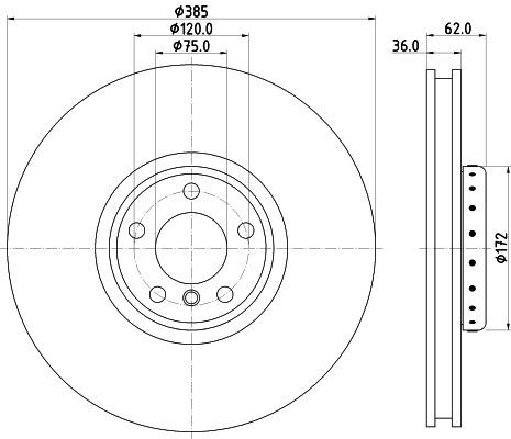 MINTEX MDCB2592L: Piduriketas Ø: 385,0mm, sisemine õhutus, 609, ilma rattakeskmeta, ilma rattakinnituspoltideta