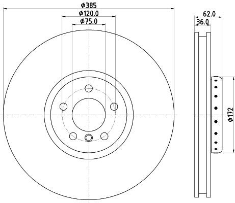 MINTEX MDCB2592R: Piduriketas Ø: 385,0mm, sisemine õhutus, 609, ilma rattakeskmeta, ilma rattakinnituspoltideta