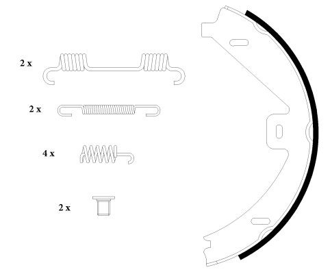 MINTEX MFR624: Mâchoires de frein à main avec accessoires, sans levier du frein à main