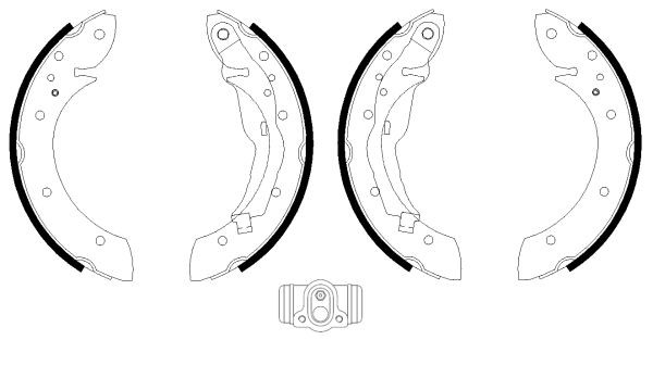 MINTEX MSK147: Piduriklotside komplekt Shoe Kit koos rattapiduri silindriga