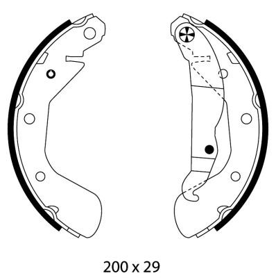MINTEX MSK225: Set saboti frana Shoe Kit cu cilindru receptor frâna