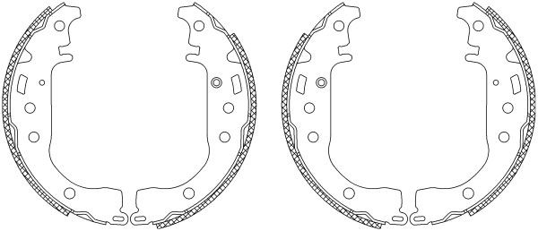 MINTEX MSK228: Set saboti frana Shoe Kit cu cilindru receptor frâna