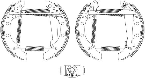 MINTEX MSP105: Set saboti frana Shoe Kit Pro cu cilindru receptor frâna, cu element de ajustare