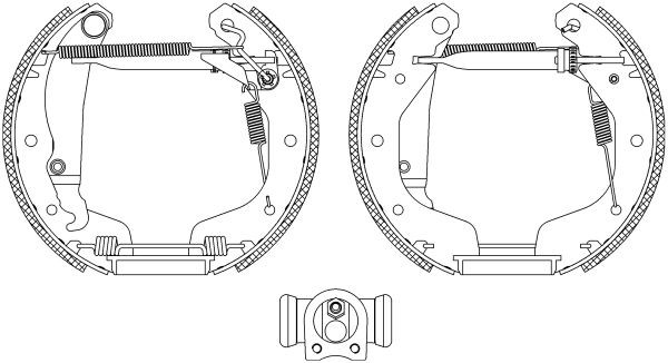MINTEX MSP123: Set saboti frana Shoe Kit Pro cu cilindru receptor frâna, cu element de ajustare
