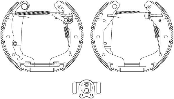MINTEX MSP124: Piduriklotside komplekt Shoe Kit Pro koos rattapiduri silindriga, koos paigalduselemendiga