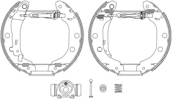 MINTEX MSP206: Set saboti frana Shoe Kit Pro cu cilindru receptor frâna, cu element de ajustare