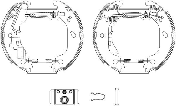 MINTEX MSP222: Set saboti frana Shoe Kit Pro cu cilindru receptor frâna, cu element de ajustare