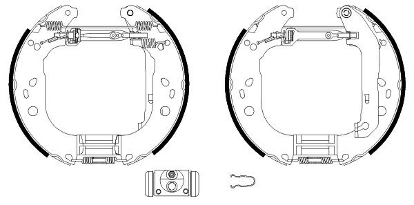 MINTEX MSP239: Set saboti frana Shoe Kit Pro cu cilindru receptor frâna, cu element de ajustare