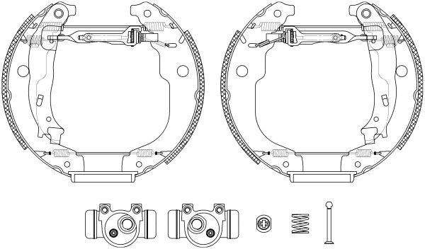 MINTEX MSP277: Pidurikomplekt, trummelpidur Shoe Kit Pro koos rattapiduri silindriga, koos paigalduselemendiga