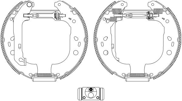 MINTEX MSP287: Set saboti frana Shoe Kit Pro cu cilindru receptor frâna, cu element de ajustare