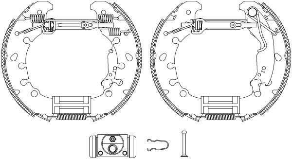 MINTEX MSP296: Set saboti frana Shoe Kit Pro cu cilindru receptor frâna, cu element de ajustare