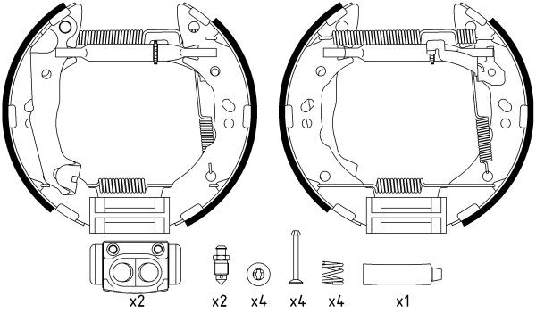 MINTEX MSP319: Pidurikomplekt, trummelpidur Shoe Kit Pro koos rattapiduri silindriga, koos paigalduselemendiga