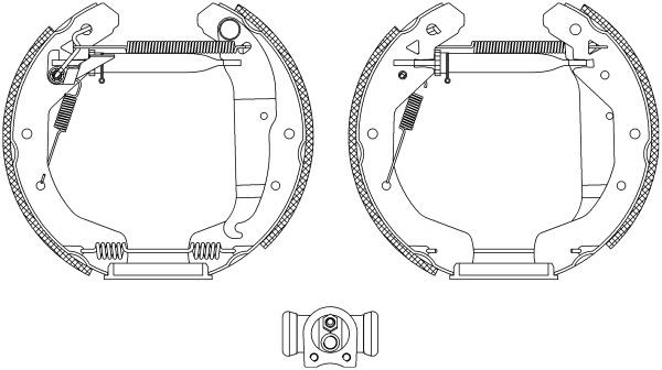 MINTEX MSP325: Set saboti frana Shoe Kit Pro cu cilindru receptor frâna, cu element de ajustare