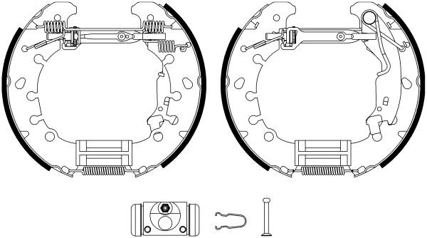 MINTEX MSP331: Set saboti frana Shoe Kit Pro cu cilindru receptor frâna, cu element de ajustare