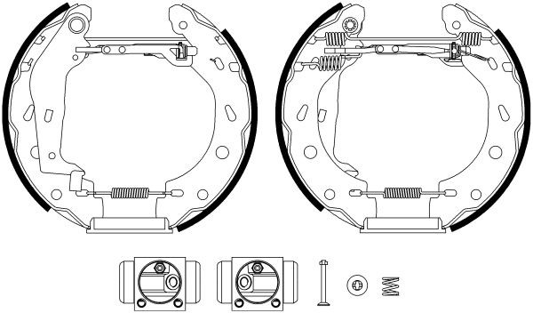 MINTEX MSP332: Set frana, frana tambur Shoe Kit Pro cu cilindru receptor frâna, cu element de ajustare