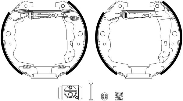 MINTEX MSP337: Piduriklotside komplekt Shoe Kit Pro koos rattapiduri silindriga, koos paigalduselemendiga