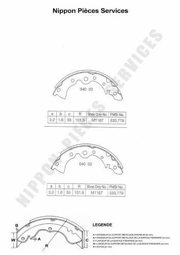 NPS N350N04: Set saboti frana puntea spate, 200mm