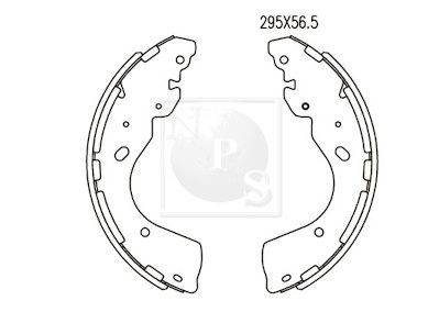 NPS N350N13: Piduriklotside komplekt Tagasild, 300mm