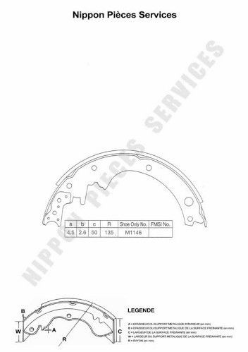NPS N350N32: Set saboti frana puntea spate, 270mm