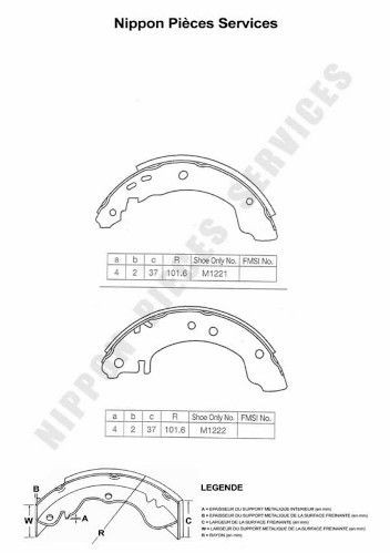 NPS N350N41: Set saboti frana puntea spate, 203mm