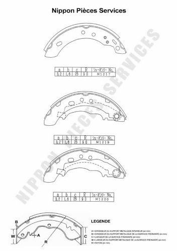 NPS N350N50: Set saboti frana puntea spate, 180mm