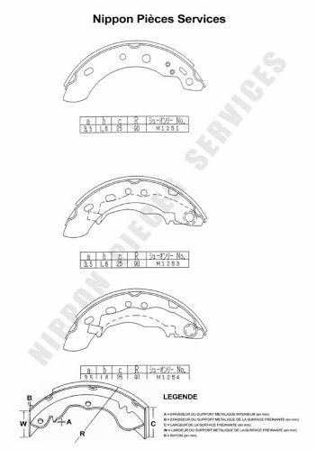 NPS N350N51: Piduriklotside komplekt Tagasild, 180mm