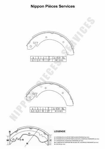 NPS N350N78: Piduriklotside komplekt Tagasild, 254mm