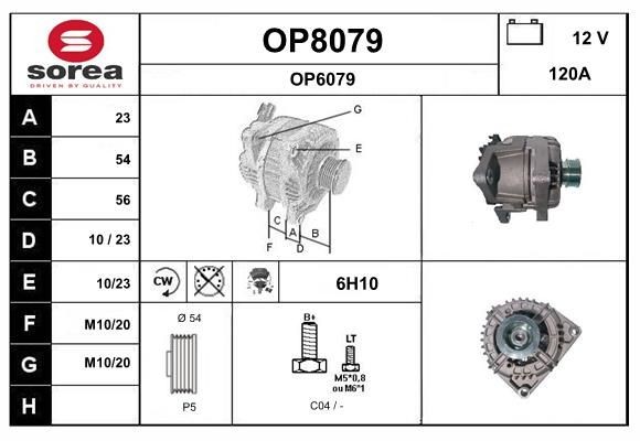 SNRA OP8079: Generaator 120A, koos integreeritud seadistajaga