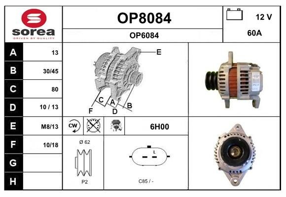 SNRA OP8084: Alternator 60A, cu regulator integrat