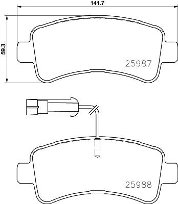 BREMBO P 61 130: Piduriklotsid PRIME LINE koos lisadega, koos kokkusurumisvastase plekiga