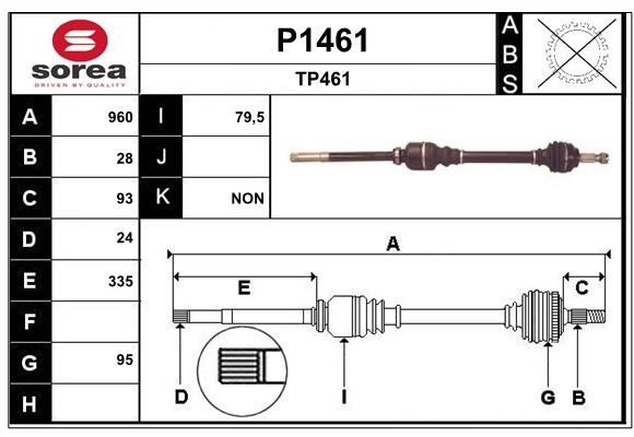 SNRA P1461: Veovõll 960mm