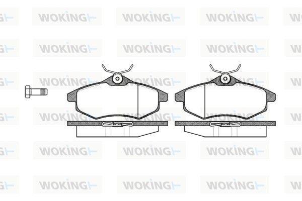 WOKING P9813.00: Juego de pastillas de freno Eje delantero, con accesorios, con muelle, con tornillos