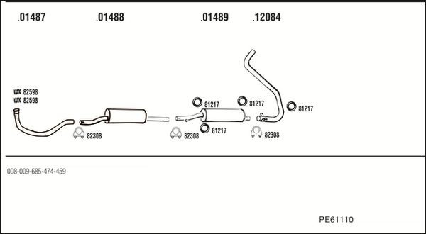 WALKER PE61110: Uitlaatsysteem