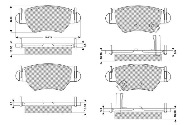PROCODIS FRANCE PF1214: Piduriklotsid koos lisadega, koos pidurisadula kruvidega