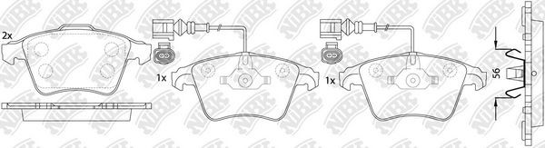 NiBK PN0353W: Kit pastiglie freni Assale anteriore